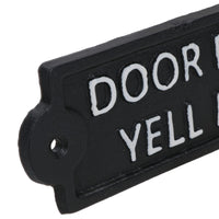 Door Bell Broken Yell Ding Dong Cast Iron Sign Plaque Wall Gate House Garden