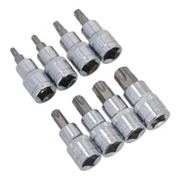Jeu de 8 douilles mâles Torx Star 1/2" T27 - T70 par Bergen