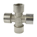 4-Way Cross Fitting All Female Thread Manifold Air / Hydraulic Fitting