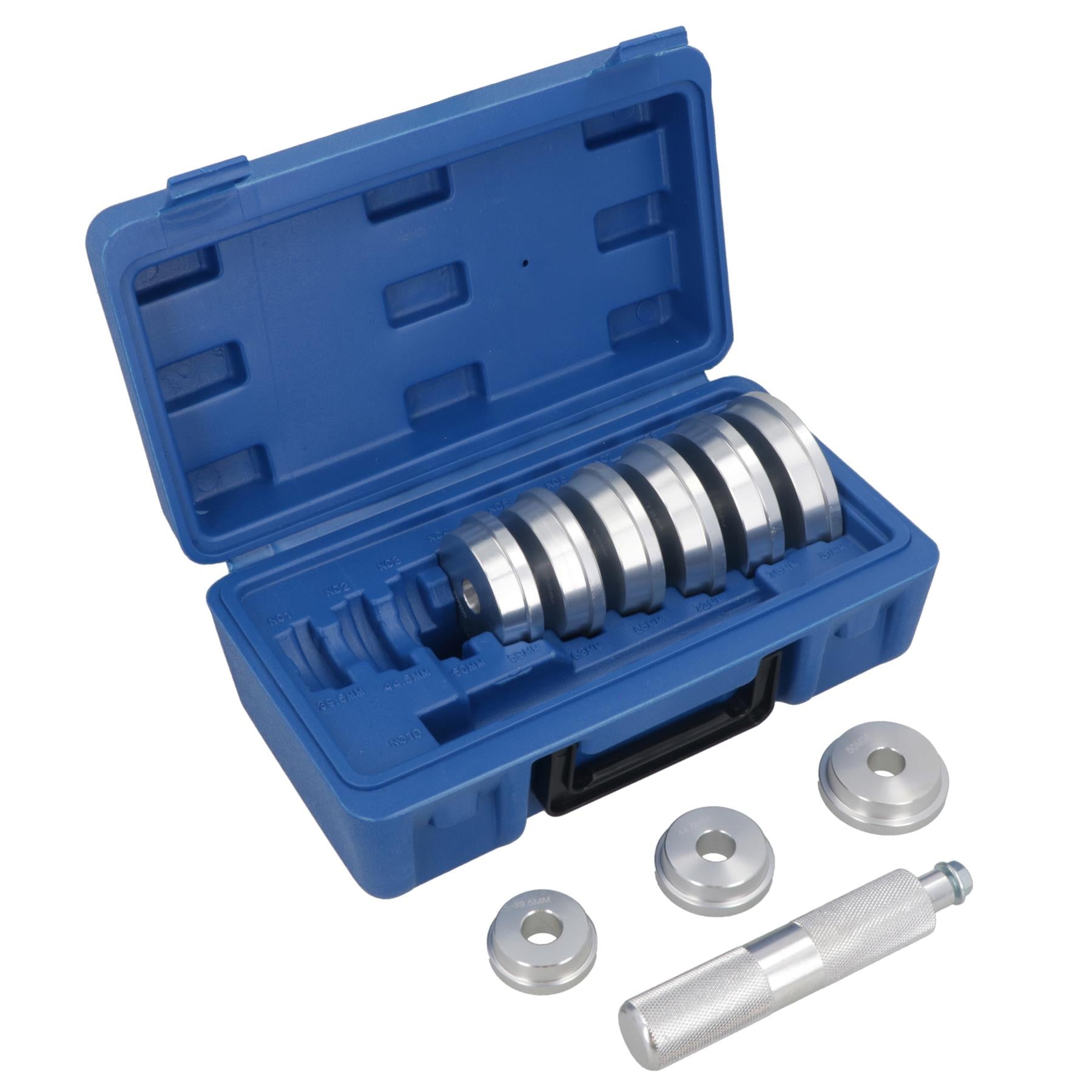 Radlagerring- und Dichtungstreibersatz 40 mm - 81 mm, 10-teilig, Aluminium-Kit