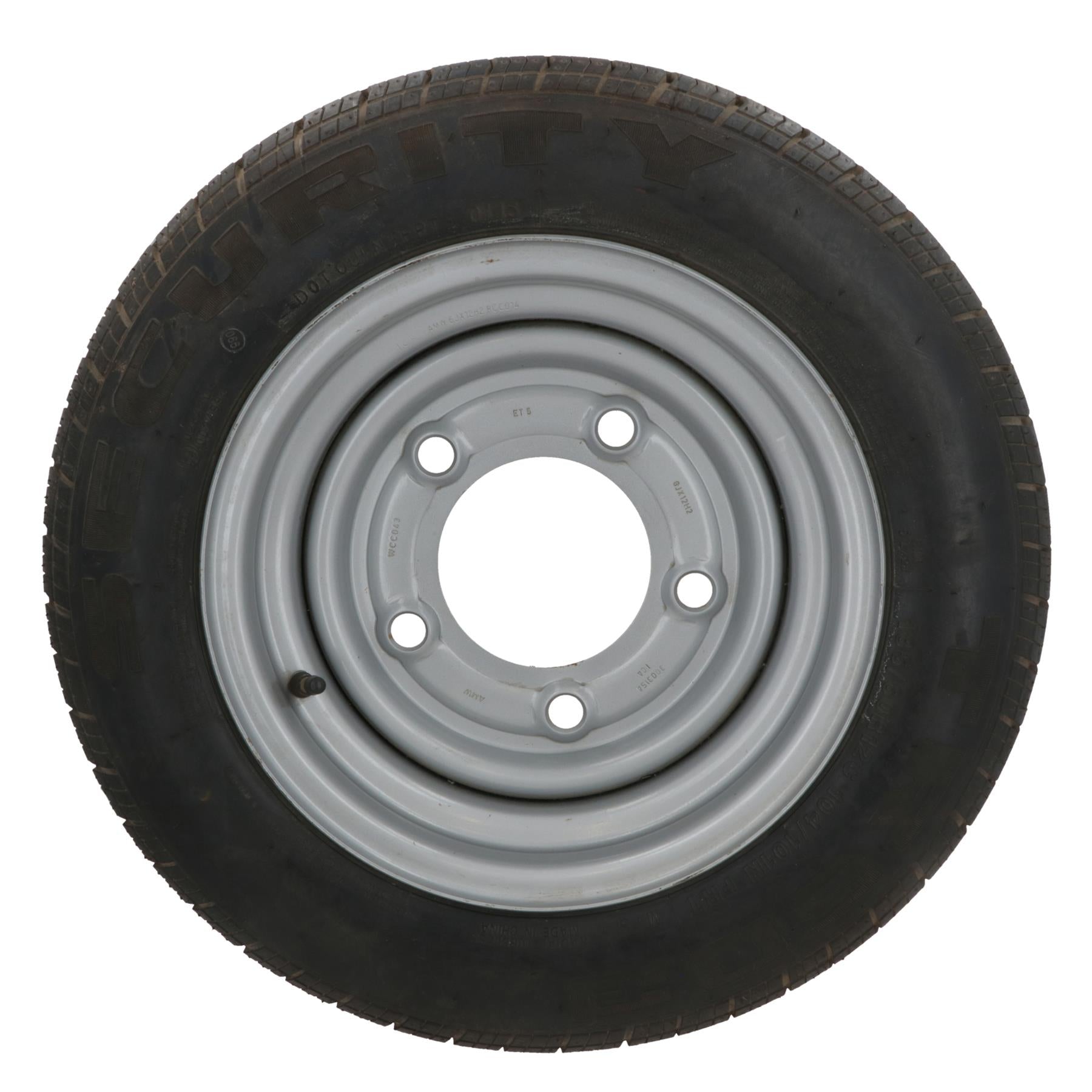 Trailer Wheel & Tyre 185/60R12 5 Stud 6.5in PCD 115mm Centre Hole