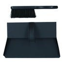 Black Hooded Bannister Dustpan and Brush Ash Carrier Fire Place Log Burner