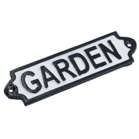 Garden Cast Iron Sign Plaque Door Wall House Gate Fence Post Yard Shed