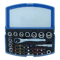 Mini Motorcycle Metric Socket Set Kit Screwdriver Hex Torx Bits Pocket Size Tool