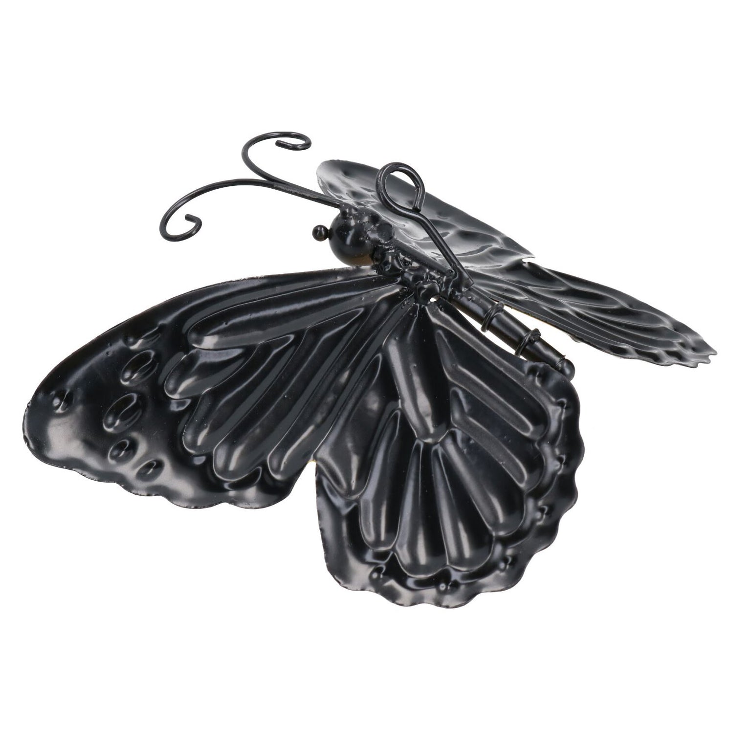 Small 3D Yellow Metal  Butterfly Garden/Home Wall Art Ornament 7x12x14cm