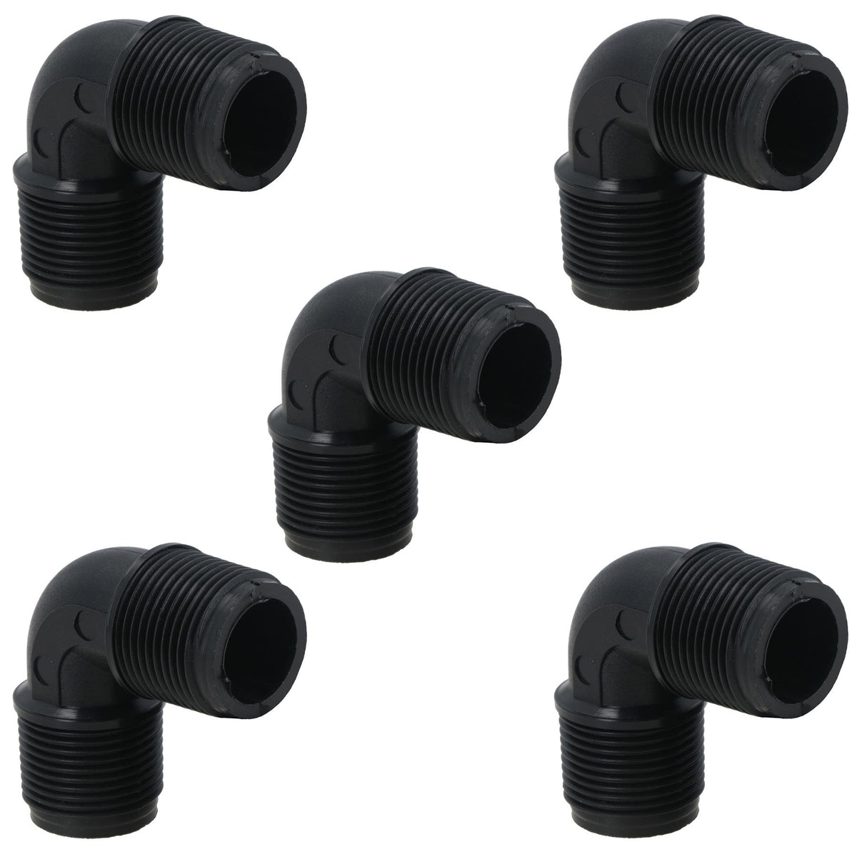 Polypropylene PP 3/4in BSP Male x Male Threaded 90° Elbow Connector
