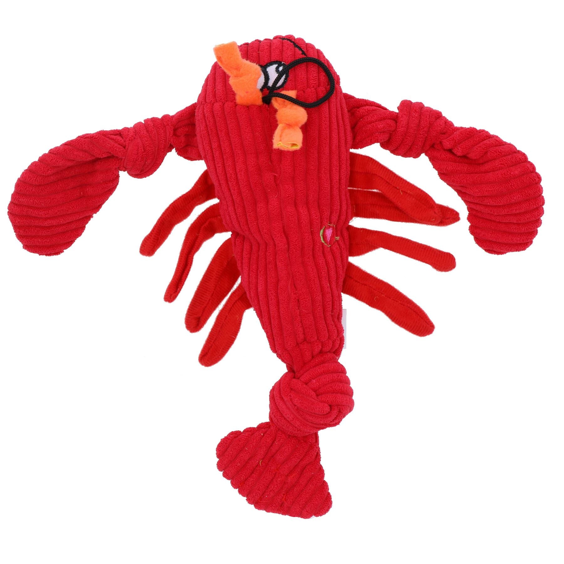 Small Lobster Knottie Plush Durable Multi Squeaky Dog Puppy Toy 9x9x24cm