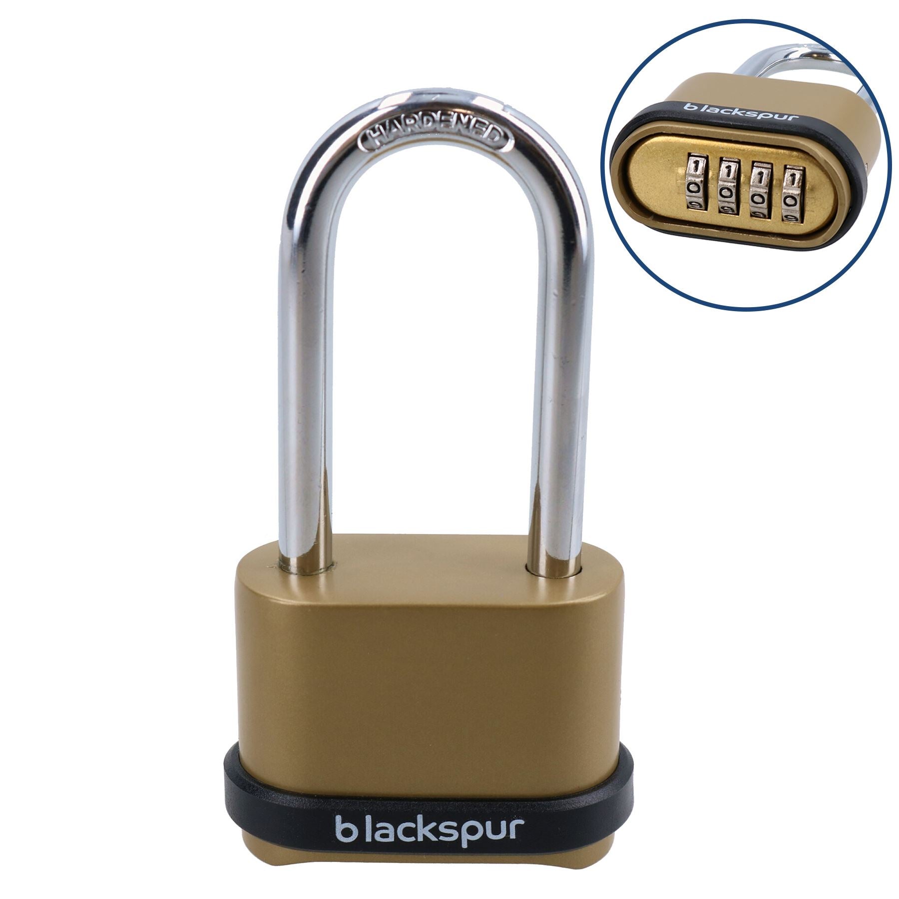 4 Digit Long Hardened Shackle Combination Padlock Security Lock Secure