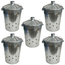 Large Galvanised Incinerator Bin + Lid Garden Rubbish Leaf Waste Burner