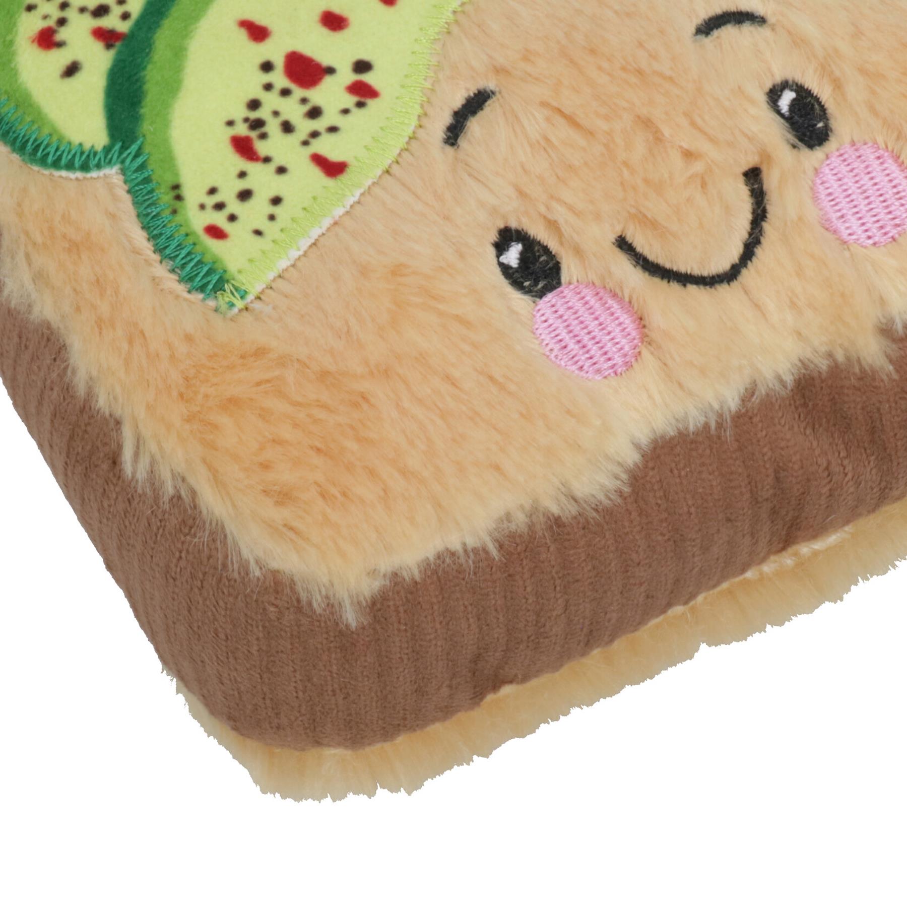 Super Soft Plush Dog Avocado On Sourdough Squeaky Toy Birthday Gift Play Toy