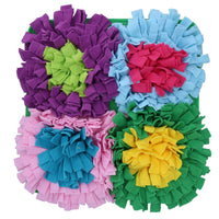 Multi Flower Dog Fluffle Treat Finder Rummaging Mat Interactive Dog Puzzle Toy