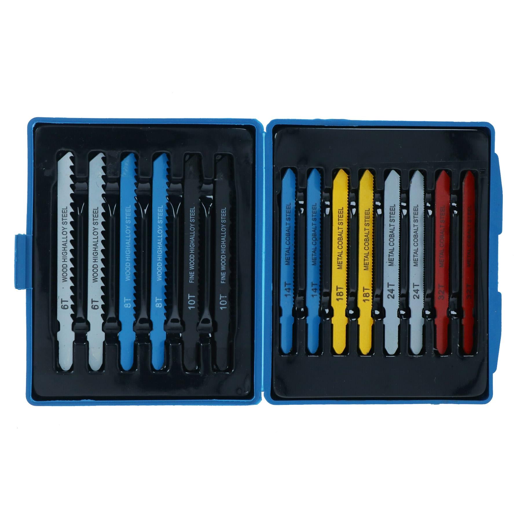 Jeu de 14 lames de scie sauteuse à tige en T pour métal, plastique, bois, TE750