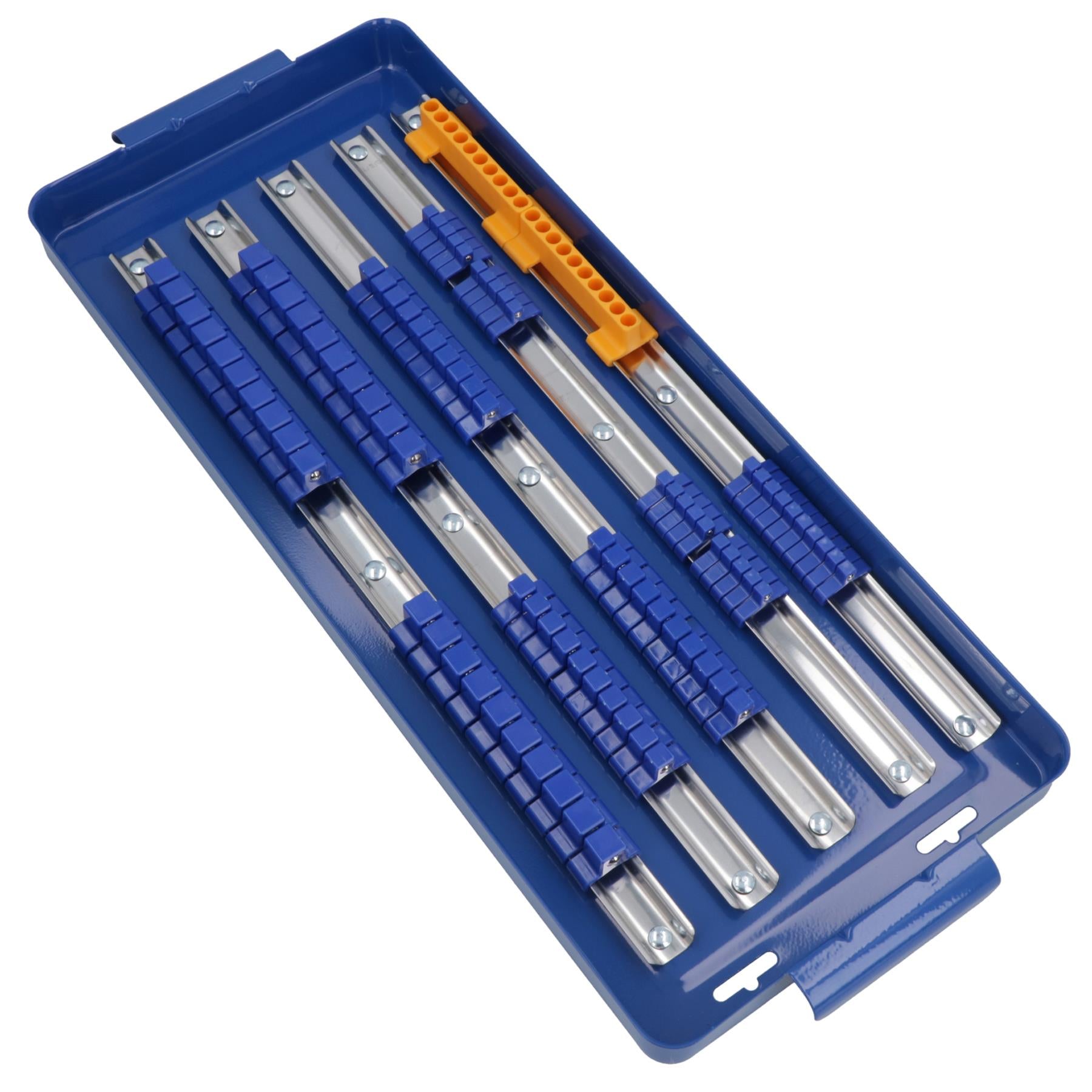 110pc Socket Set Rail / Rack Tray Clips Tool Box Storage 1/4 / 3/8" and 1/2"