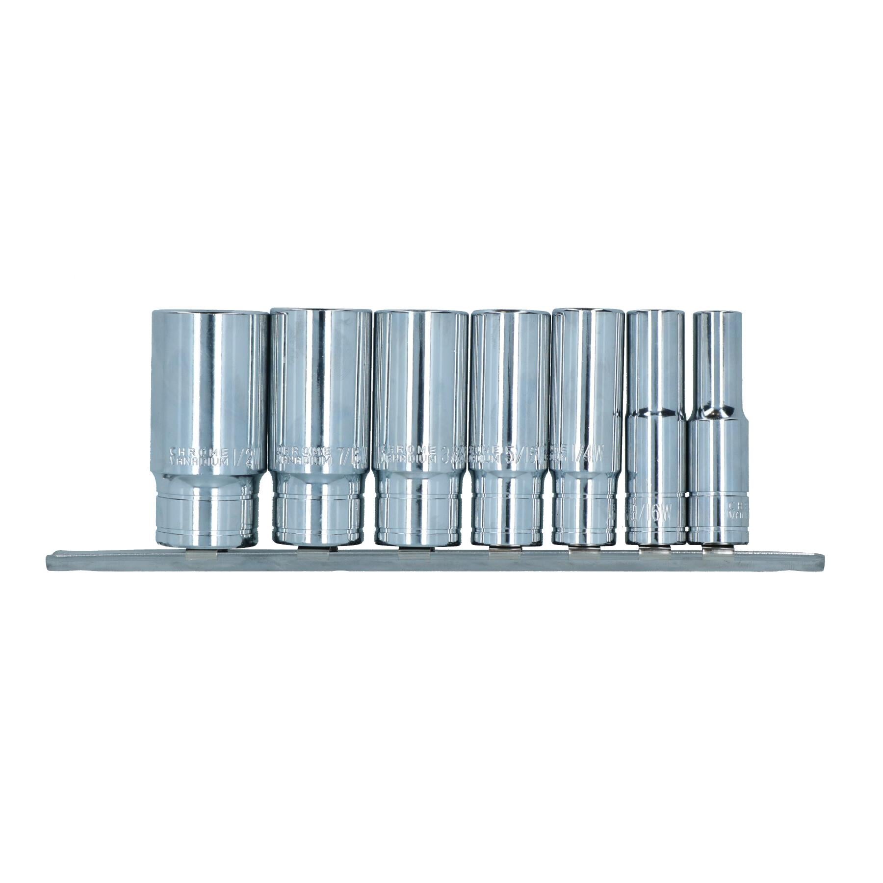 Douilles Whitworth BSF BSW 3/8" peu profondes et profondes 14 pièces 12 pans Bi-Hex