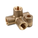 Brass Brake Pipe Fitting 4 Way Adaptor M10 x 1mm for 3/16" Pipe T Piece