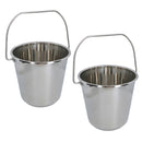12L Stainless Steel Metal Bucket Pail Water Carrier Greenhouse Garden Plant BBQ