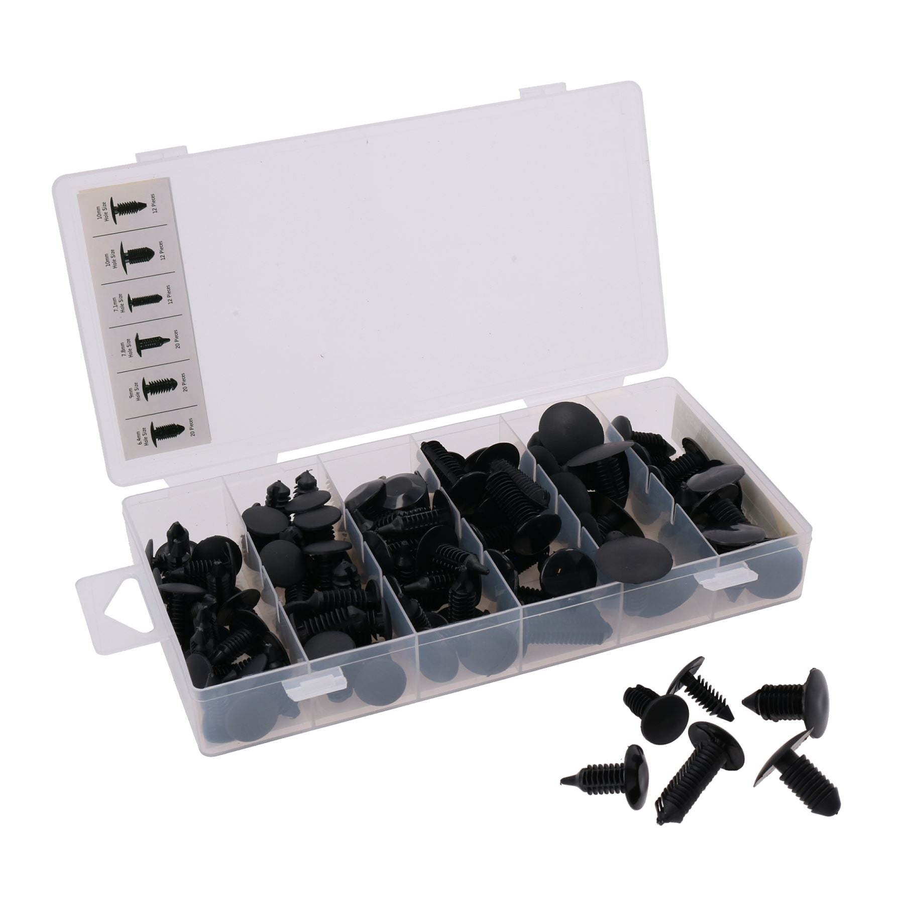 Assortiment de clips de fixation pour sapin, fixations pour carrosserie, pare-chocs, panneaux, 96 pièces