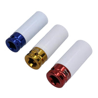 1/2" Drive 24" Breaker Bar Plus 3 Metric Alloy Wheel Nut Sockets 17 19 21mm