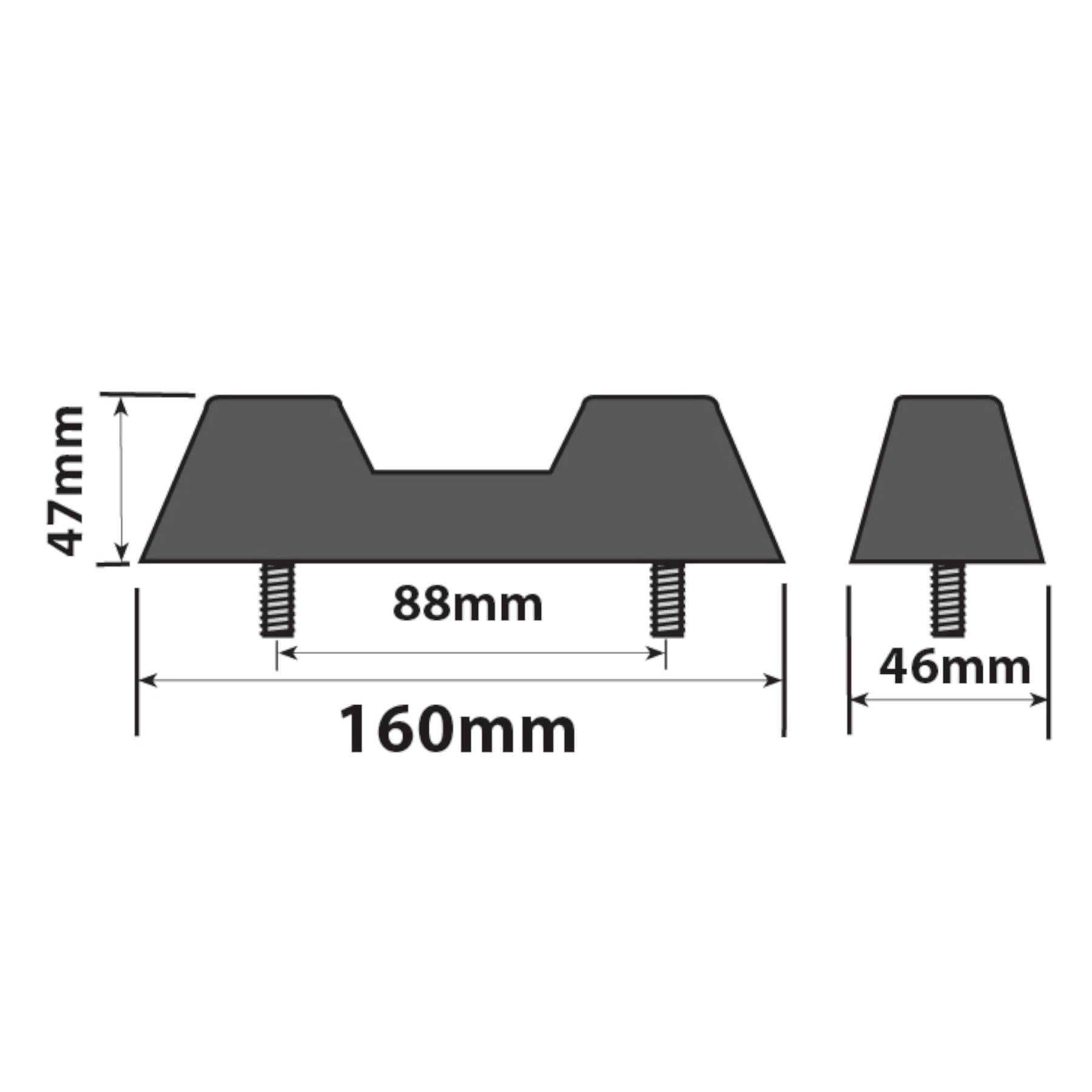 Boat / Jetski / Dinghy Trailer Keel Block / Snubber Rubber UBR40