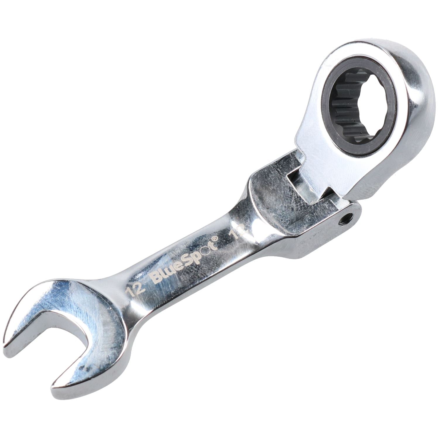12mm Stubby Metric Flexible Flexi Head Ratchet Combination Spanner 72 Teeth