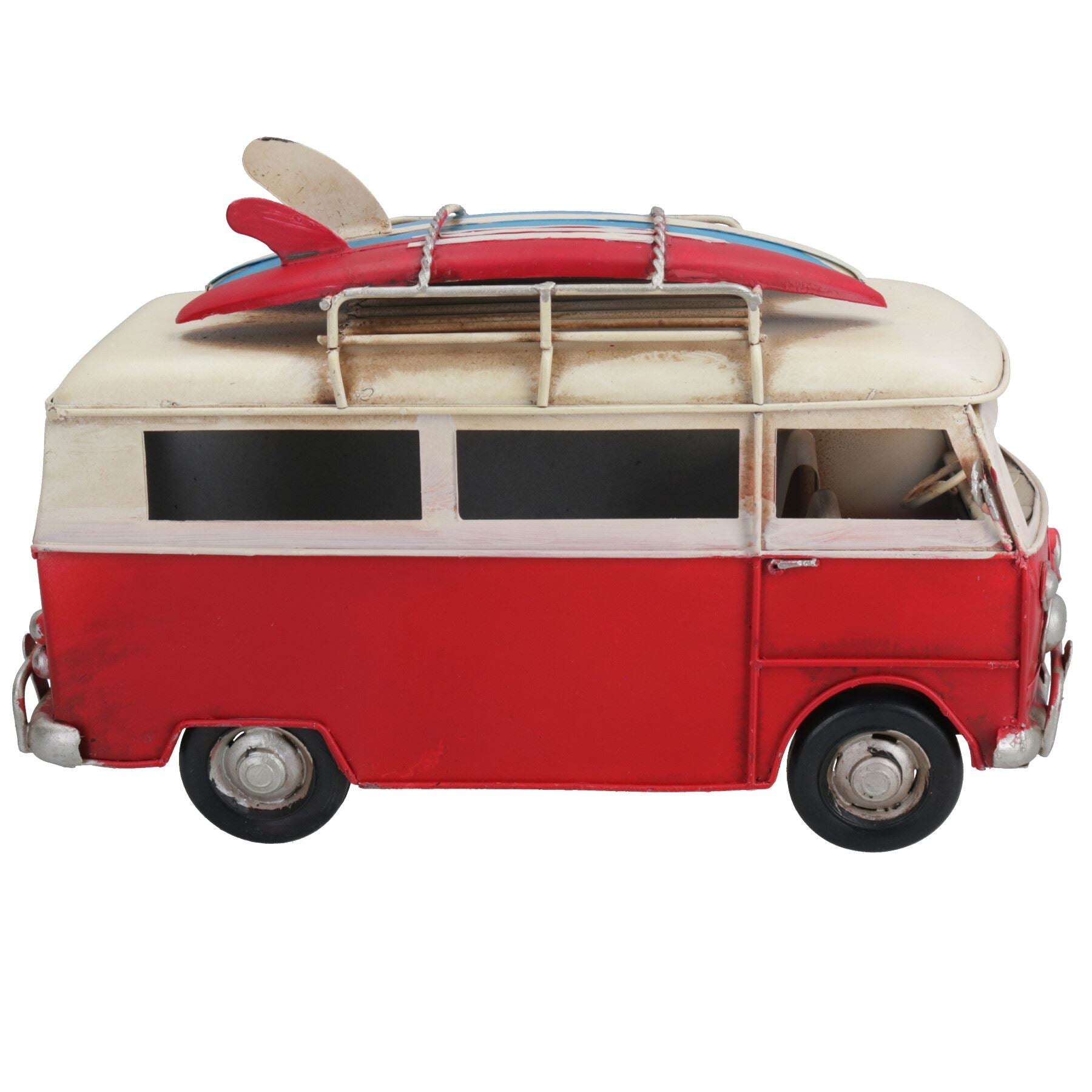 Réplique de modèle de camping-car vintage en métal rétro de qualité, ornement cadeau