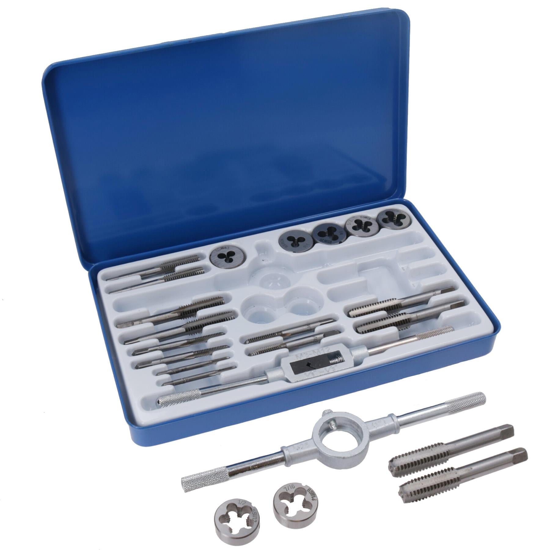 Whitworth Tap and Die Set BSW British Standard 23pc Alloy Steel TE106