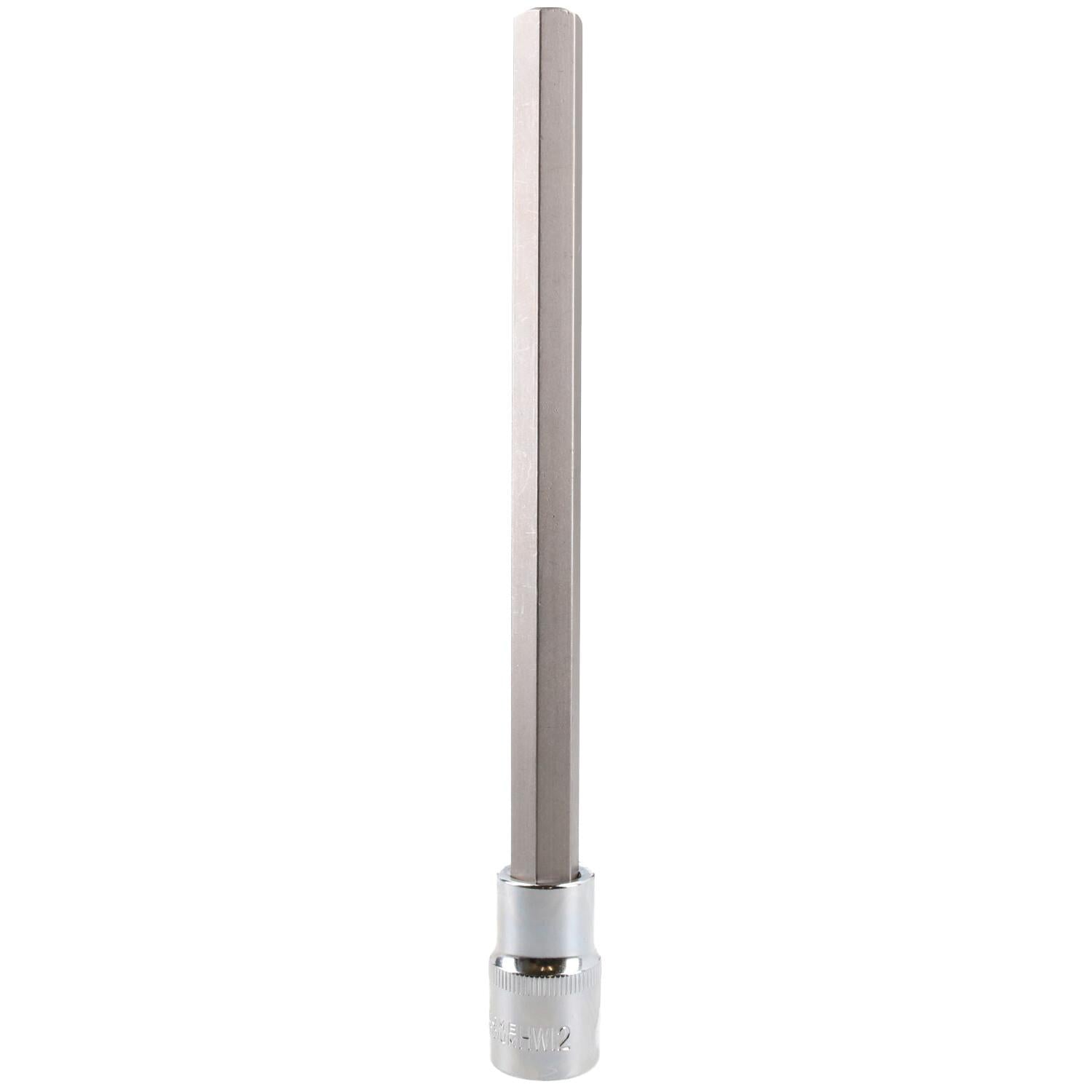 12mm Hex Allen Key Long Bit Internal Socket Metric 1/2" Drive 200mm Length Cr-V