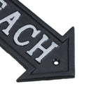 Beach Arrow Sign Cast Iron Sign Plaque Wall Door Fence Gate Post House Garden