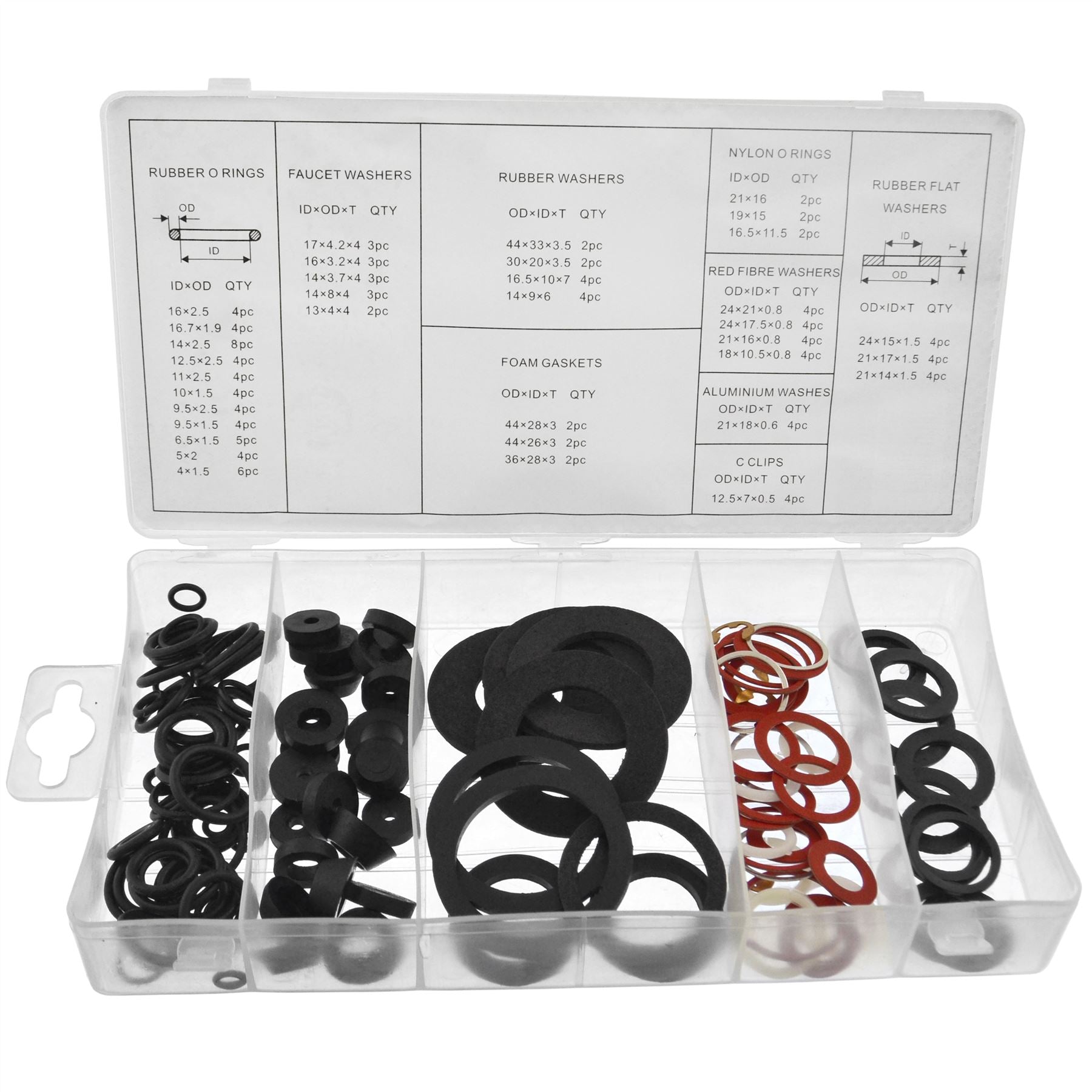 Tap Washer / Washers Ring Gasket O-Rings Repair Assortment Set 125pc AST16