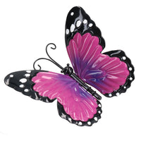 Small 3D Purple Metal  Butterfly Garden/Home Wall Art Ornament 7x12x14cm