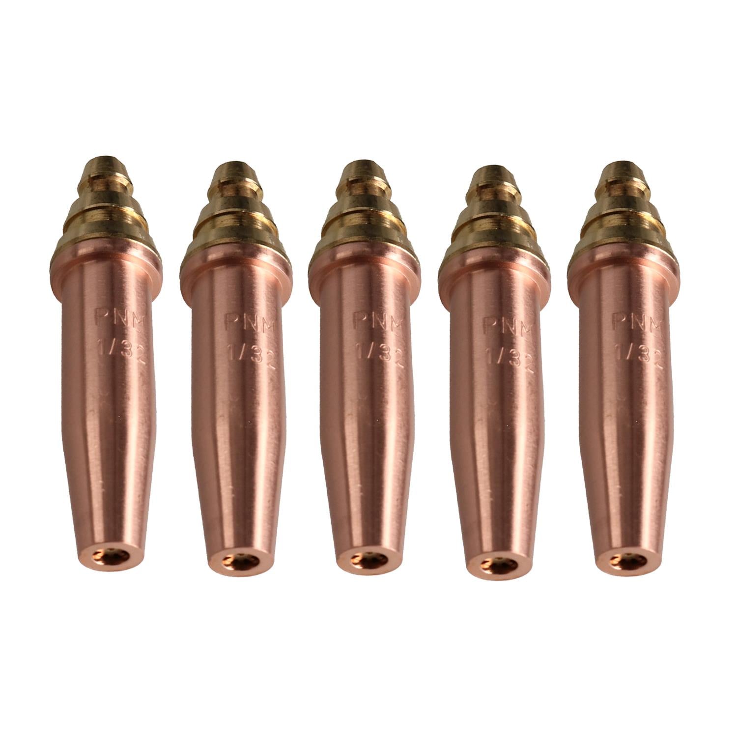 PNM Oxy Propane Gas Cutting Nozzle Tip Standard length 1/32" 3-6mm Oxygen 5pk