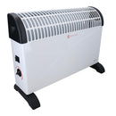 White 2KW Electric Fan Convector Heater Adjustable Thermostat Free Standing Home