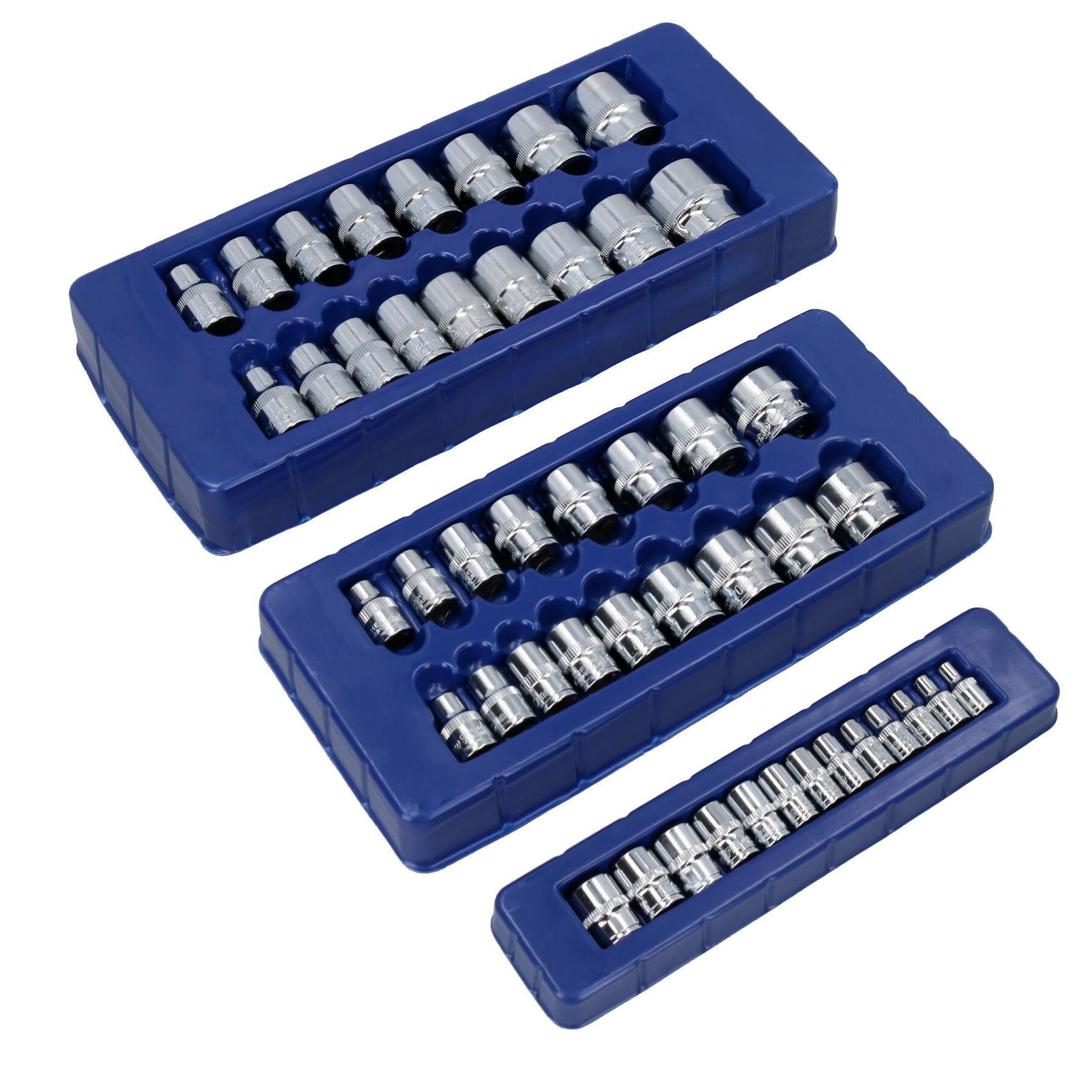 1/4 Zoll, 3/8 Zoll und 1/2 Zoll Antrieb, flache metrische 6-seitige Steckschlüssel