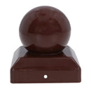 Metal Fence Post Caps Round / Ball 100mm x 100mm Protector Cover Brown
