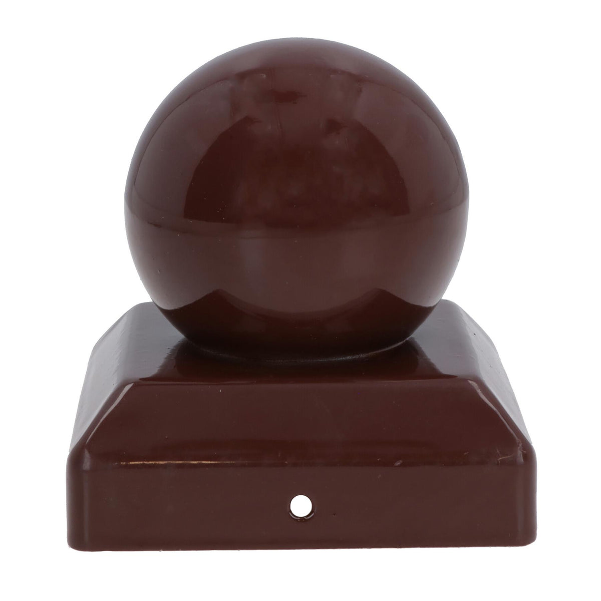 Metal Fence Post Caps Round / Ball 100mm x 100mm Protector Cover Brown