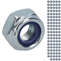M8 x 1.25mm Nyloc Nut Fastener Hexagonal Metric Nuts Grade 8 Zinc Plated