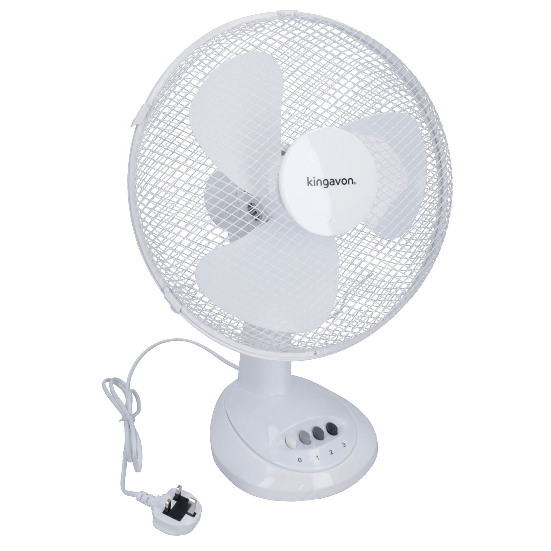 12” Oscillating Desk Fan Portable Tilting Head Cooling 3 Speed Silent UK Plug
