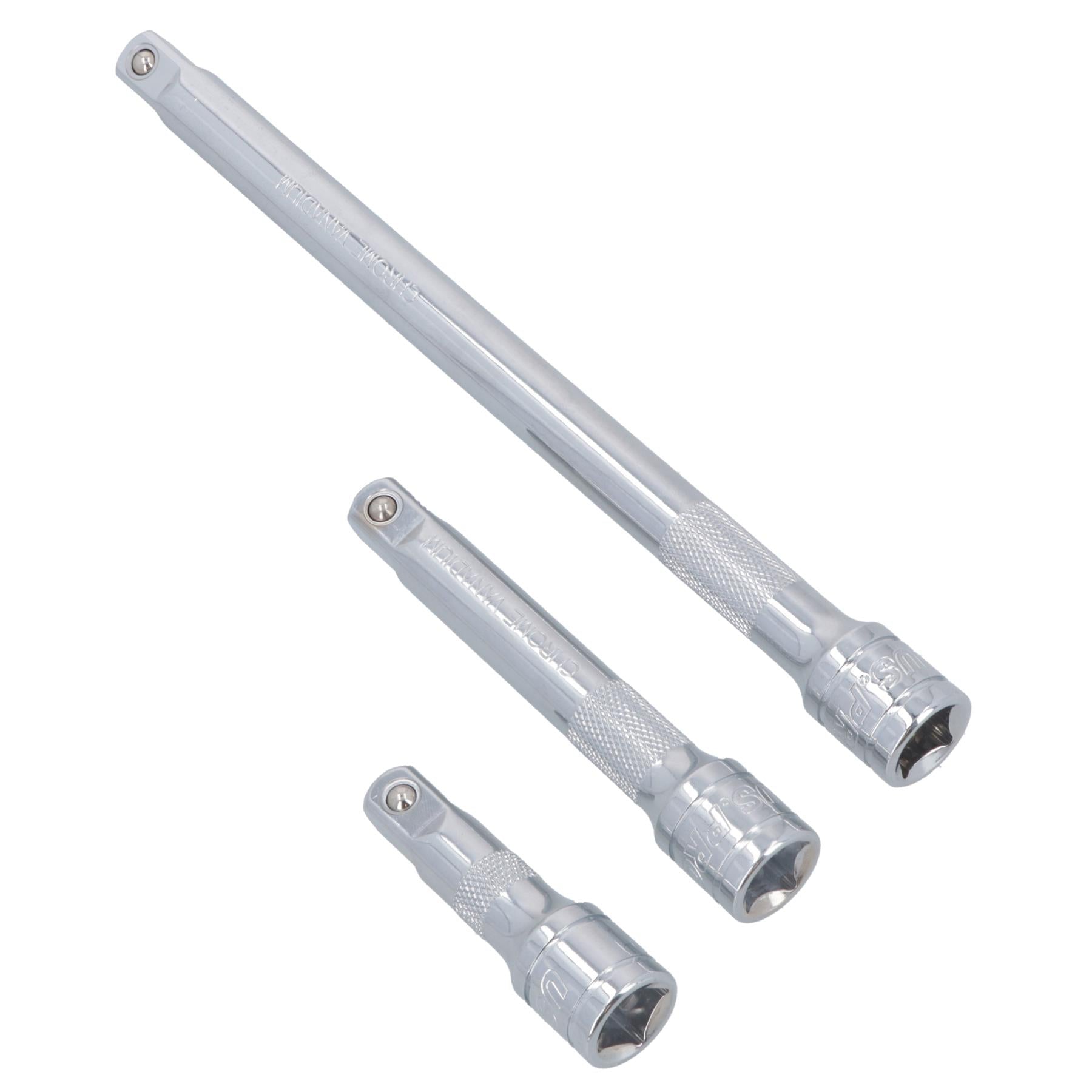 1/2" Drive 3pc Straight Socket Extension Bar Set 75mm 125mm 250mm U S Pro