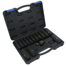 Barre d'extension pour douilles à chocs profondes métriques à entraînement 1/2" + joint universel 10 – 27 mm