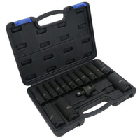 Barre d'extension pour douilles à chocs profondes métriques à entraînement 1/2" + joint universel 10 – 27 mm