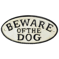 "Beware of Dog" Cast Iron Sign Plaque Door Wall House Fence Gate Post Garden