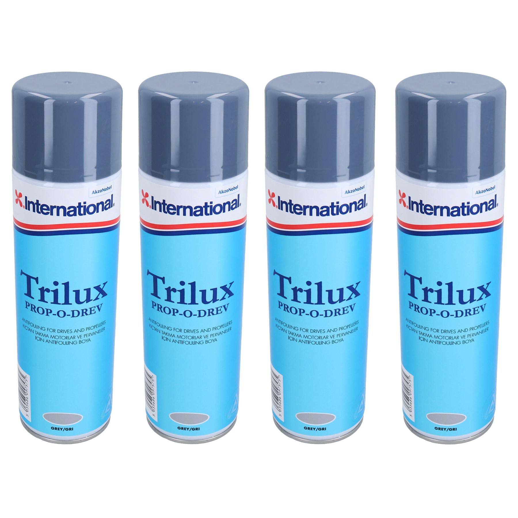 International Trilux Prop-O-Drev Grey Hard Antifouling Spray Paint Outdrive