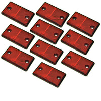 Red Rectangular Rear Reflector Pack of 10 Trailer Fence Gate Post TR074