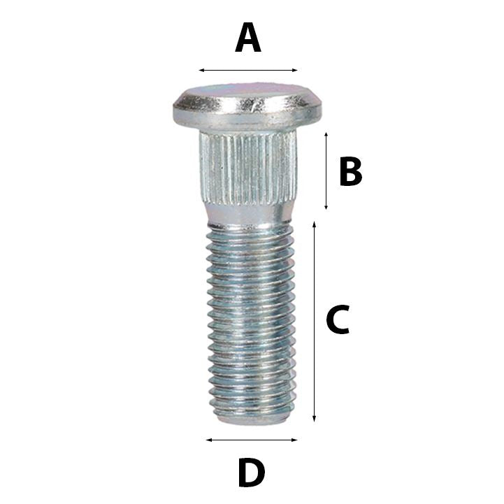 M12 x 1.5 Replacement Wheel Studs for Trailer Suspension Hubs Hub Pack of 5