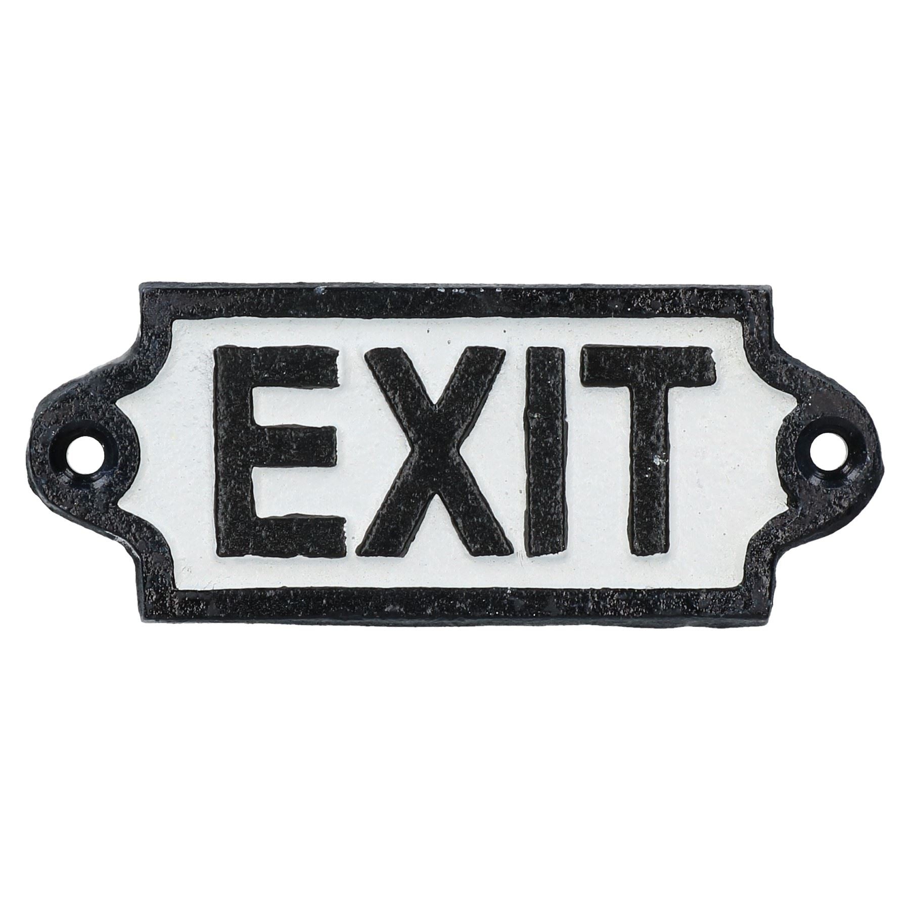 Entry & Exit Cast Iron Sign Plaque Door Wall Fence Post Cafe Shop Pub Hotel Cafe