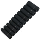 Douilles à chocs métriques profondes à entraînement 1/2" à six pans simples 10 mm - 24 mm 10 pièces