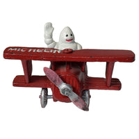 Michelin Bonhomme en Avion et Tracteur Figure Mascotte Statue Bibendum Figurine en Fonte