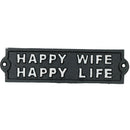 Plaque en fonte pour femme heureuse, vie heureuse, porte, mur, maison, portail, jardin