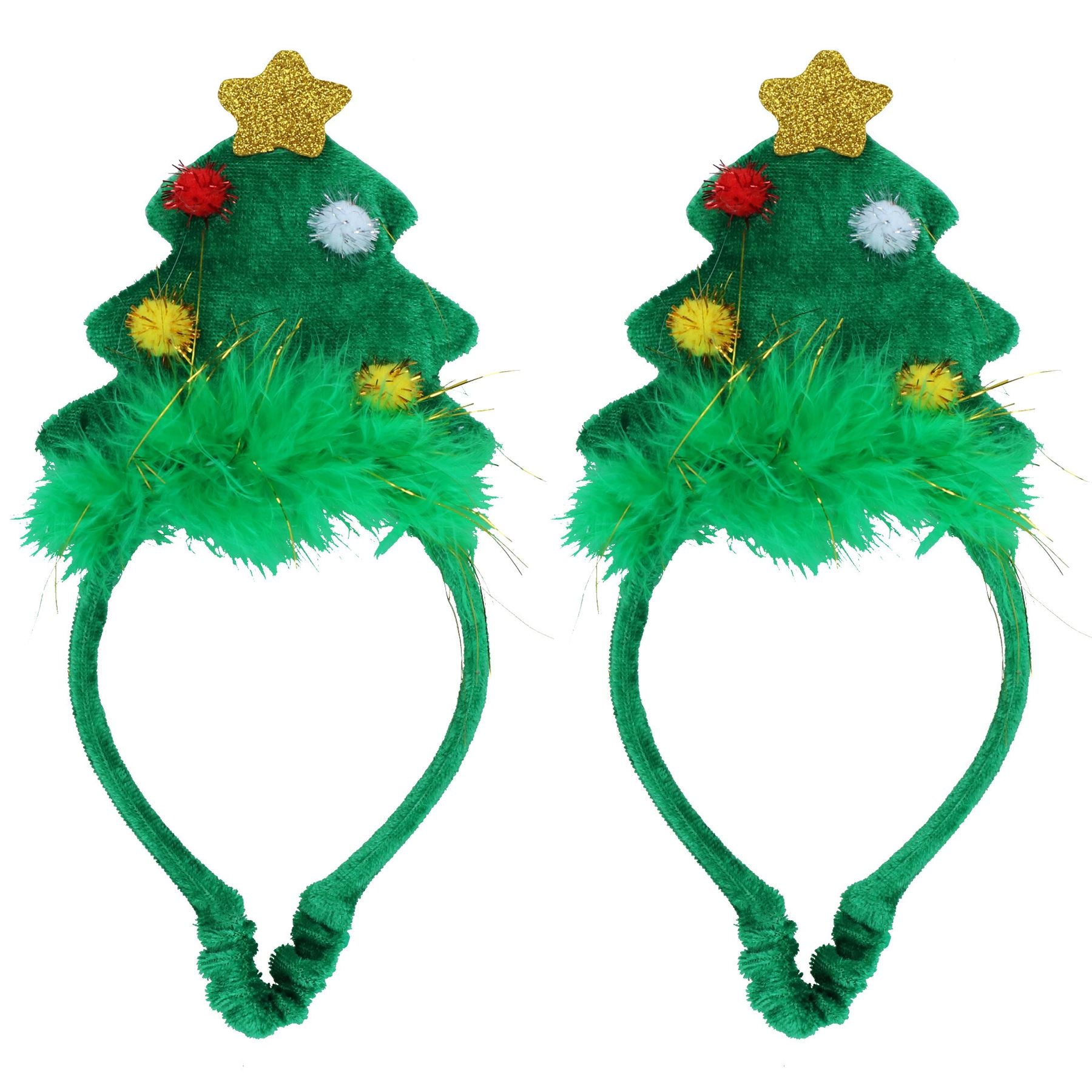 2PK Dog Humorous Novelty Festive Christmas Tree Headband Medium