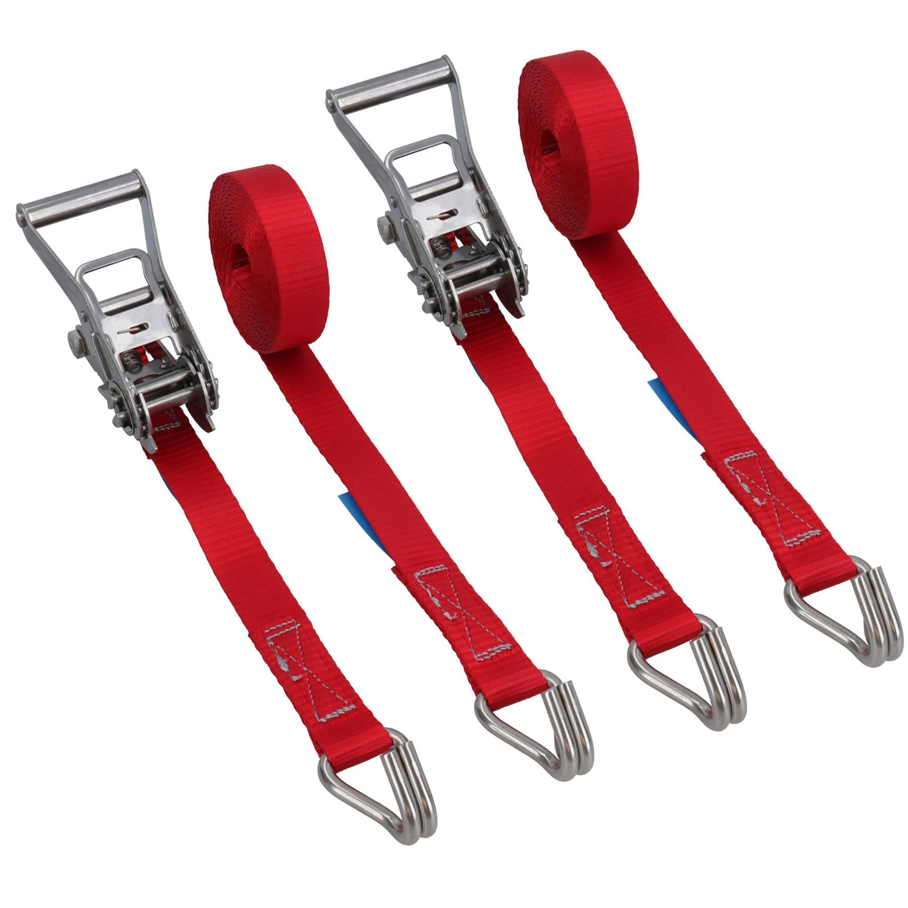 Sangle à cliquet en acier inoxydable pour remorque de bateau 3,7 m 25 mm Crochet à griffe de qualité marine